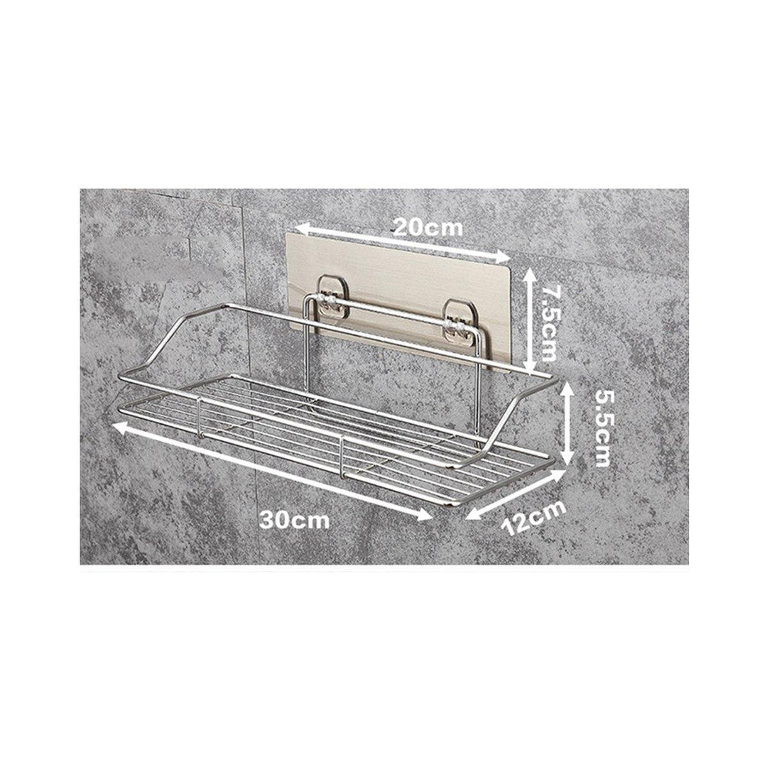 Stainless Steel Bathroom Wall Shelf Suction Cup Holder Corner Storage Rack Organizer - MRSLM