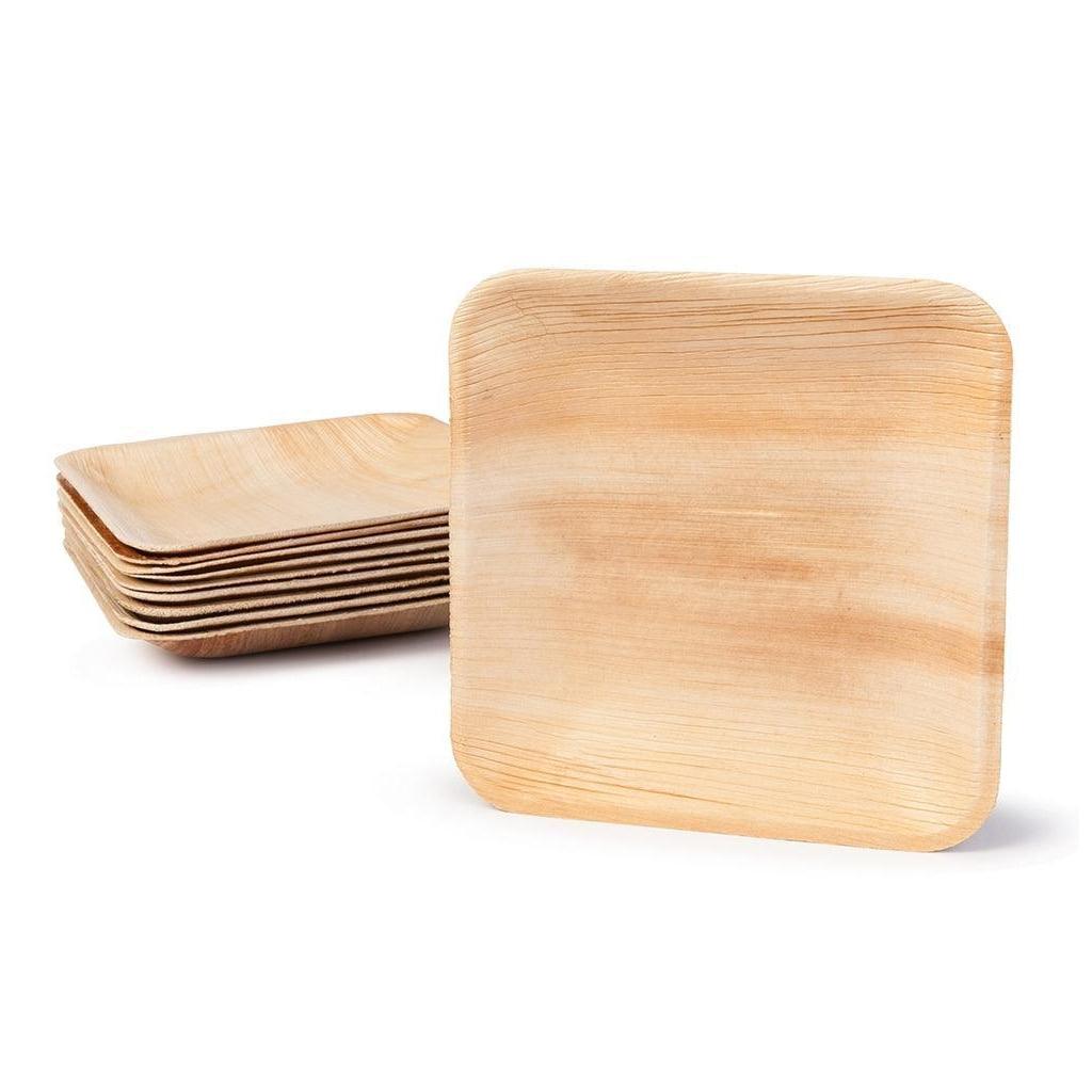 6" Palm Leaf Square Plates (25 pcs) - MRSLM