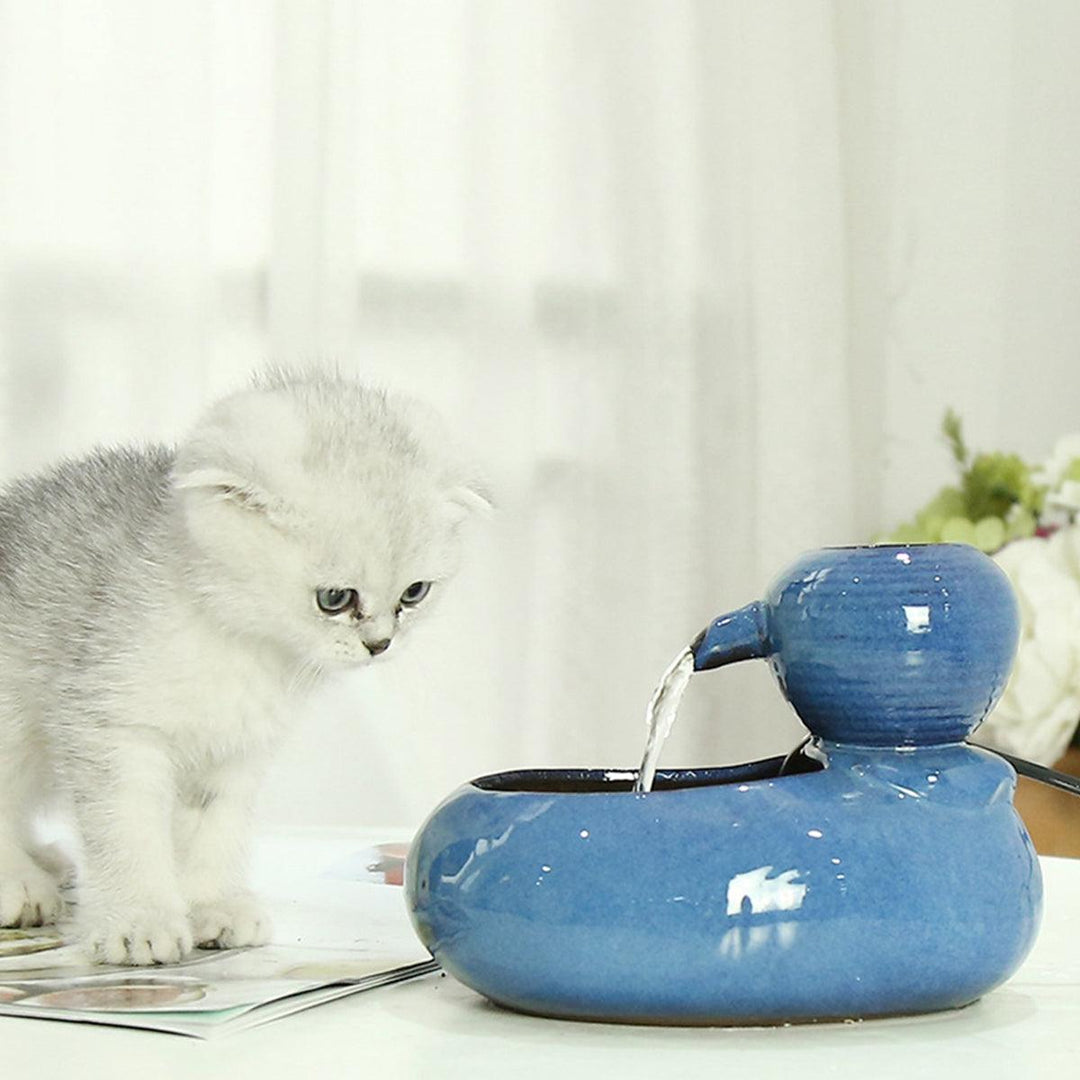 Ceramic Automatic Waterer Pet Drinking Electric Cat Dog Water Dispenser Fountain Pump Waterer - MRSLM