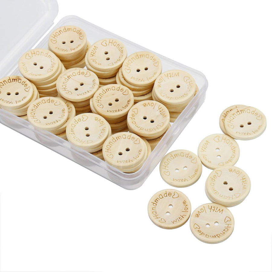 80Pcs Buttons Set 25mm Round Two Holes DIY Button Clothes Making Repairing Accessories For Children - MRSLM