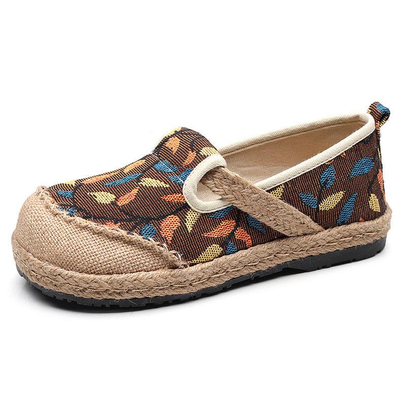 Ladies' New Cotton And Linen Floral Craft Shoes - MRSLM