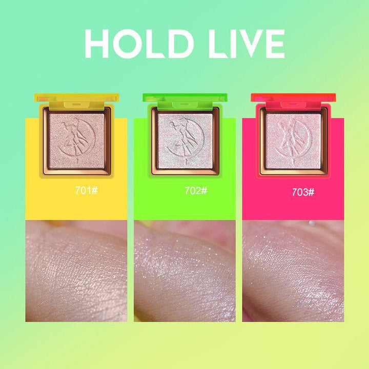 Holdlive Highlight Powder Shimmer Waterproof Blush Brighten Skin Translucent Pigmented Beauty Facial Makeup Long-lasting - MRSLM