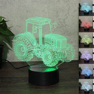 Tractor Drag Racing 3D Night Light Colorful LED USB Lamp Touch Remote Controller - MRSLM