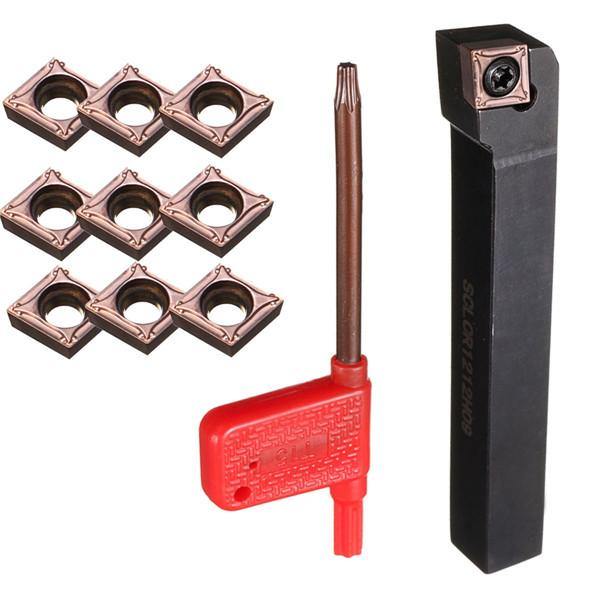 SCLCR1212H09 Turning Tool Holder CNC Lathe Tool Cutter With 10pcs CCMT09T304-PM Inserts - MRSLM