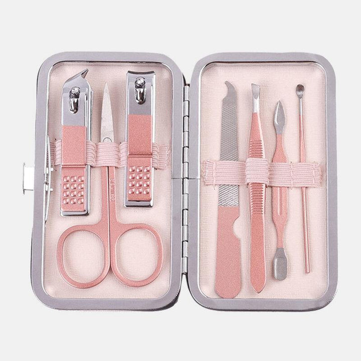 Professional Stainless Steel Manicure Tools Pink Olecranon Nail Scissors Nail Clipper Tool Set - MRSLM