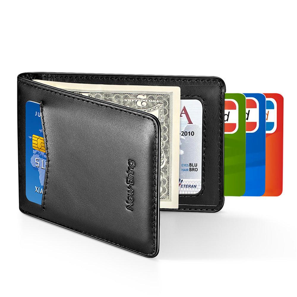 NewBring Card Holder RFID Block Driver License Cash Cardholder Wallet Money Clip Business Credit Cardholder - MRSLM