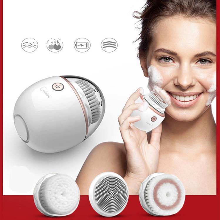 Facial Cleansing Brush Instrument Wireless Charging (White) - MRSLM
