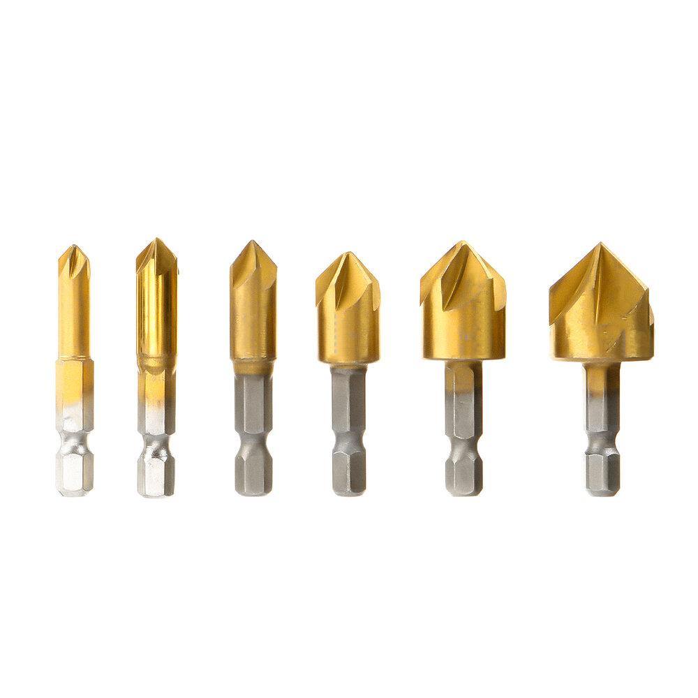 39pcs Woodworking Drill Chamfer Tool Countersink Drill Bit Set with Automatic Center Punch - MRSLM