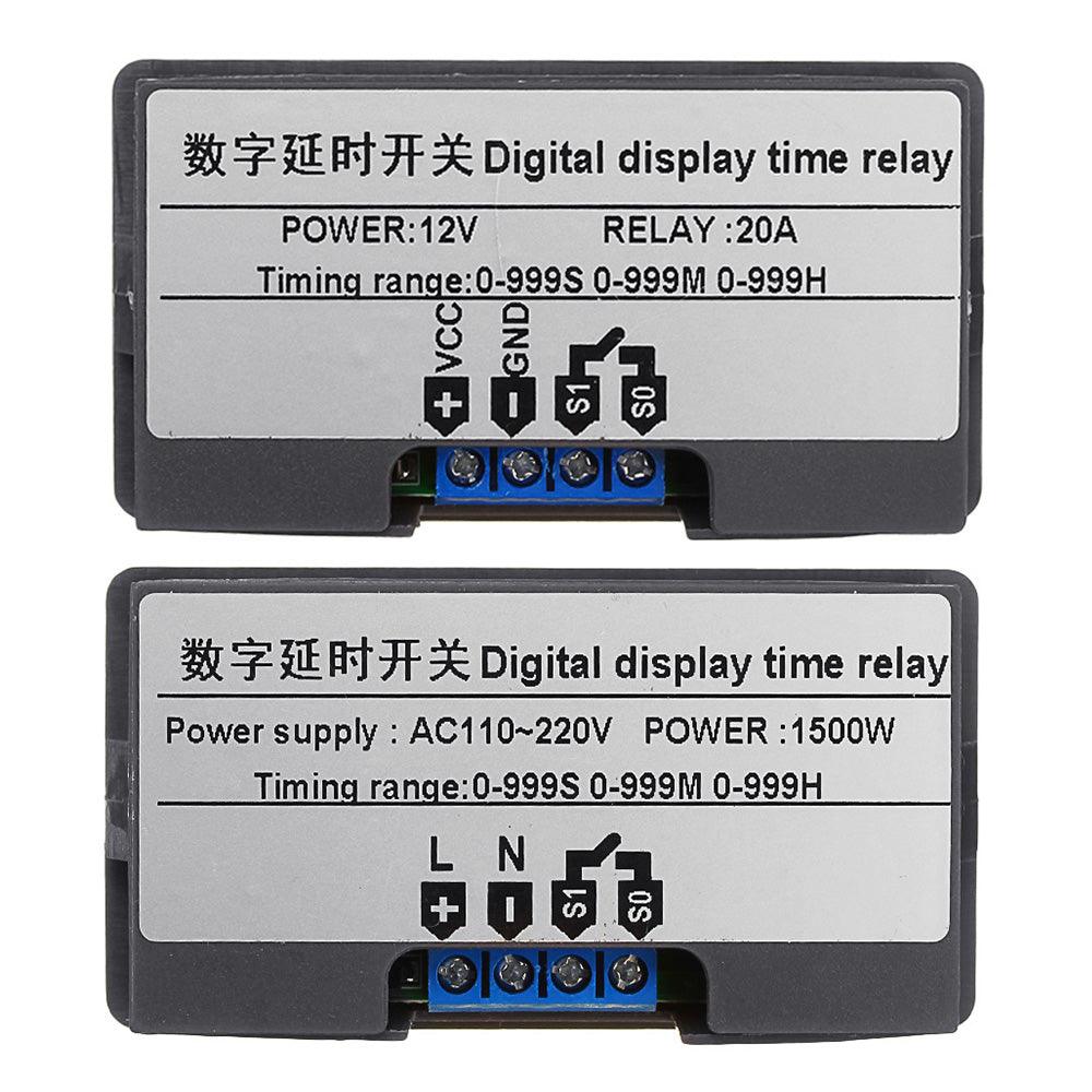 DC12V / AC110V-220V Digital Display Time Relay Automation Delay Timer Control Switch Relay Module - MRSLM