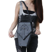 black PU shoulder messenger handbag, view 2 - MRSLM