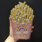 French fries rhinestone evening bag, view 10 - MRSLM