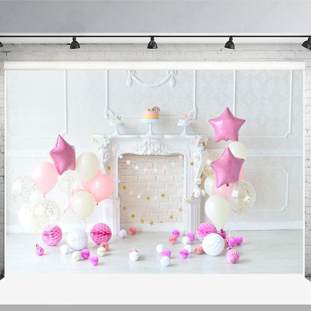 5x3ft 7x5ft Pink Balloon Birthday Theme Photography Backdrop Studio Prop Background - MRSLM