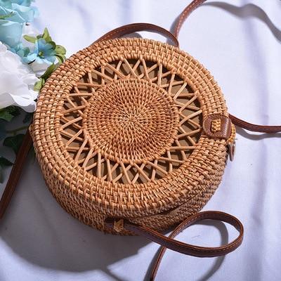 hand woven rattan shoulder bag - MRSLM