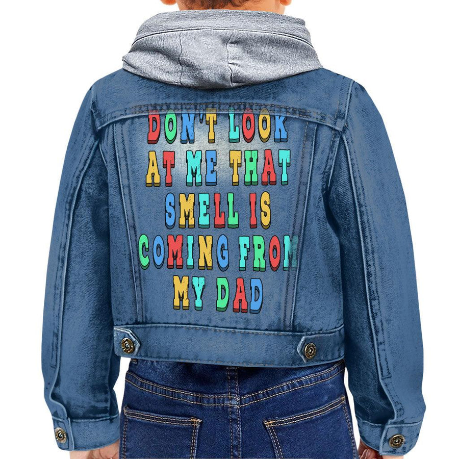 Funny Quote Toddler Hooded Denim Jacket - Cool Jean Jacket - Colorful Denim Jacket for Kids - MRSLM