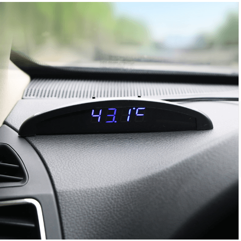 Car electronic clock, car electronic clock, luminous car, thermometer, car, voltmeter (Blue font) - MRSLM