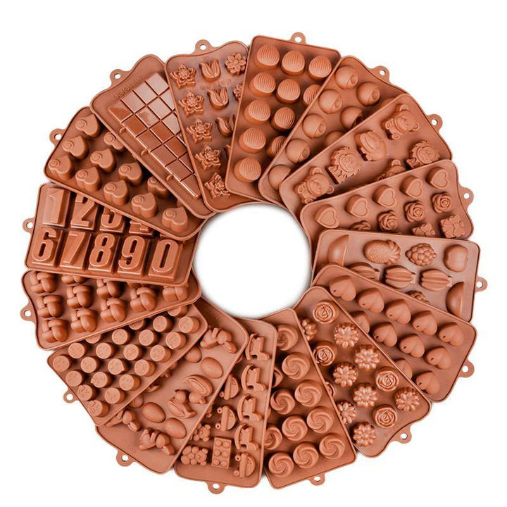 Silicone Chocolate Mold 29 Shapes Chocolate Baking Tools Non-stick Silicone Cake Mold - MRSLM
