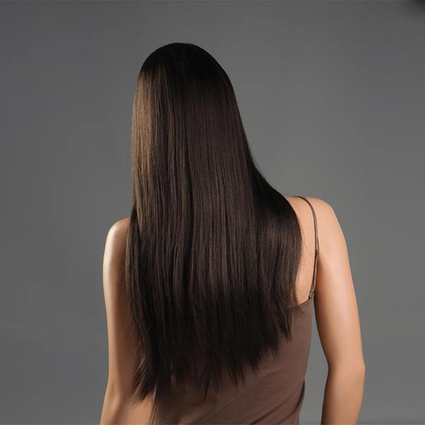 NAWOMI Long Straight 100% Kanekalon Synthetic Wig Capless Dark Brown Smooth Middle Bang - MRSLM