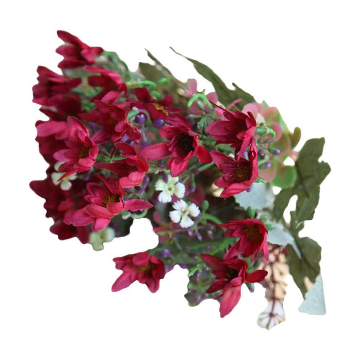 25 Heads/1 Bouquet Artificial Flowers Plant China Aster Simulation Wedding Decor - MRSLM