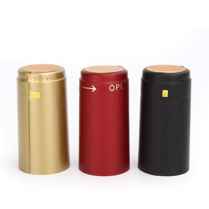 100Pcs Heat Shrink Cap PVC Tear Tape Wine Bottle Seal Ring Cover - MRSLM