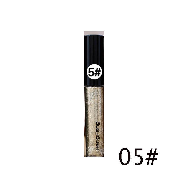 HengFang Glitter Waterproof Eyeliner Liquid White Gold Metallic Makeup Eyes Liner Color Pigment - MRSLM
