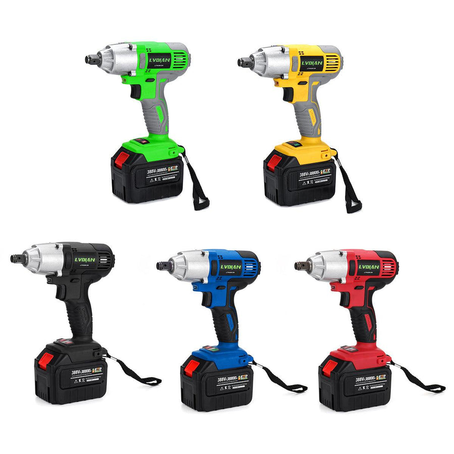 388VF 38800mAh 1/2 inch Cordless Electric Impact Brushless Wrench Driver Hand Drill with Li-ion Battery - MRSLM