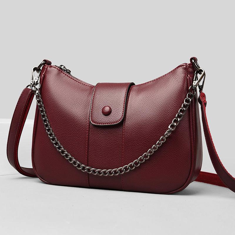 One-shoulder Diagonal Bag Lychee Pattern Soft Leather - MRSLM