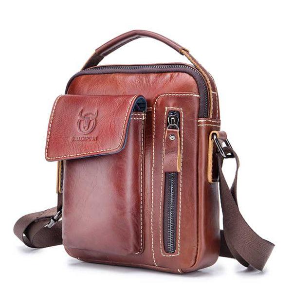 Bullcaptain Genuine Leather Business Messenger Bag Vintage Crossbody Bag For Men - MRSLM