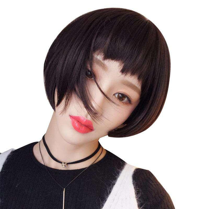 Naturally realistic student short straight hair wig - MRSLM