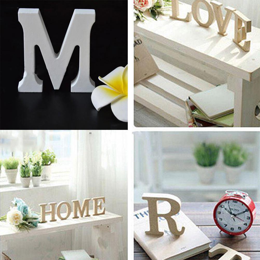 White Wooden Letter Capital Bridal Party Home Shop Name Decor Wedding Favour - MRSLM