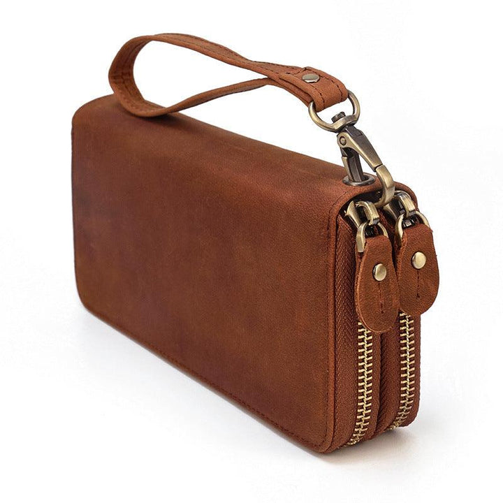 Men's Vintage Double Leather Clutch Bag - MRSLM