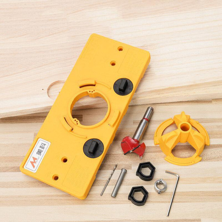 MYTEC 35mm Cup Style Hinge Jig Boring Hole Drill Guide for Woodworking Drilling Locator Set Door Hole Tool - MRSLM