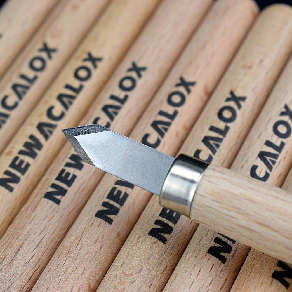 NEWACALOX 10Pcs Woodcut Knife Scorper Wood Carving Tools Cutter Graver Engraving Nicking Scribing Woodworking Hobby Arts - MRSLM