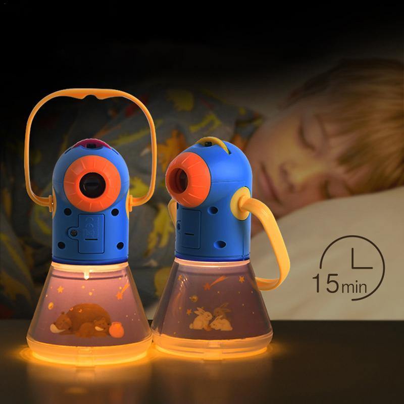 Children Night Lamp Projection Lamps Multifunction Story Projector Kids Early Education (Blue) - MRSLM