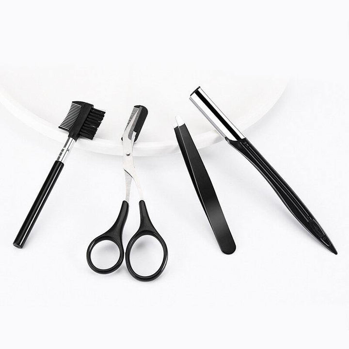 4 pcs Eyebrow Trimmer Suit Stereoscopic Cutting Eyebrow Skin Care Clip Comb for Girls - MRSLM