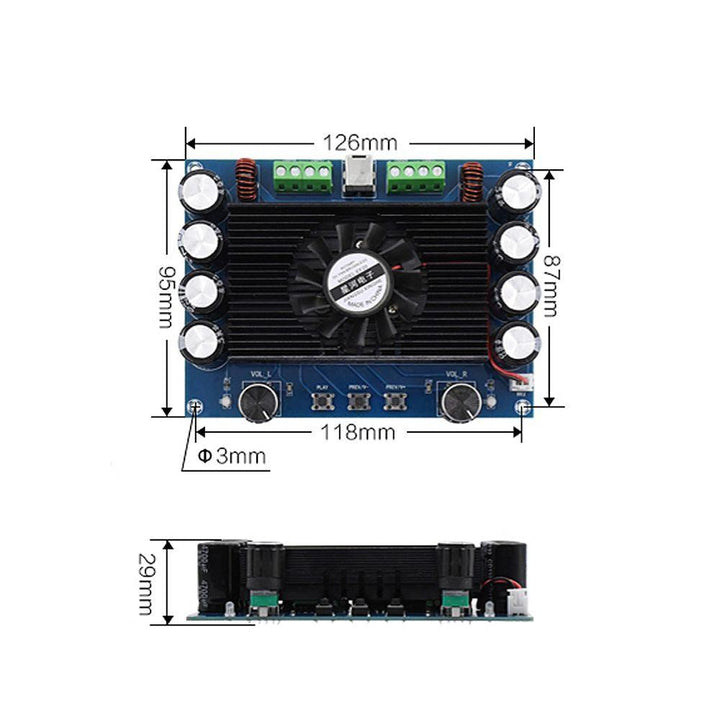 XH-A374 50Wx4 4 Channel TDA7850 bluetooth 4.0 Channel HIFI Auido Power Amplifier Class-AB Four Channels Amplifier Board for Home Car Audio - MRSLM
