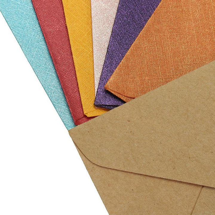 50Pcs Vintage Mini Colored Paper Envelopes for Package Gift Bank Card - MRSLM