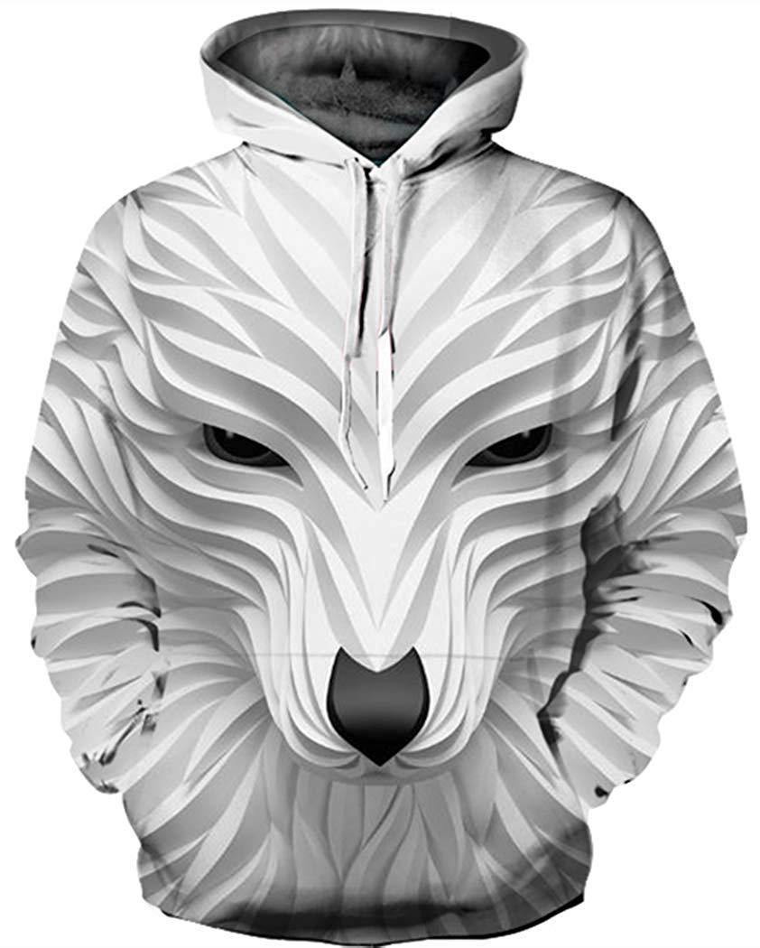 Long Sleeve Hoodies Men Casual Pullovers Hooded Animal 3D Printed Streetwear Boys Sweatshirt Jackets - MRSLM