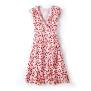 ruffled printed a-line dress, view 2 - MRSLM