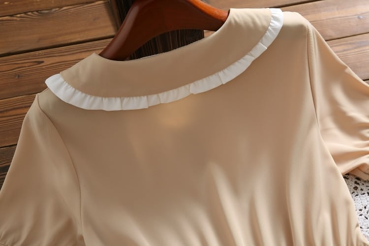 Vestido midi feminino de algodão com estilo fofo