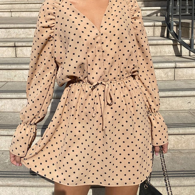 Women's Polka Dot Print Mini Dress