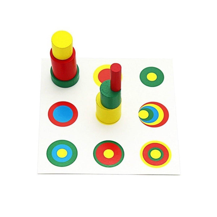Kids Montessori Wooden Sensory Toys Baby Early Educational Development Practice Colorful Cylinder Toys Gift - MRSLM