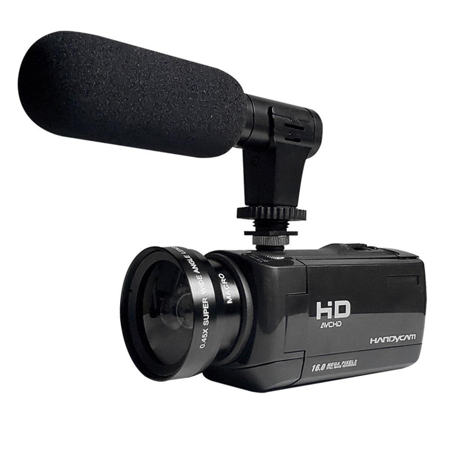 18x Digital Zoom 1080P HD Digital Camcorder Video Vlogging Camera External Microphone DV - MRSLM