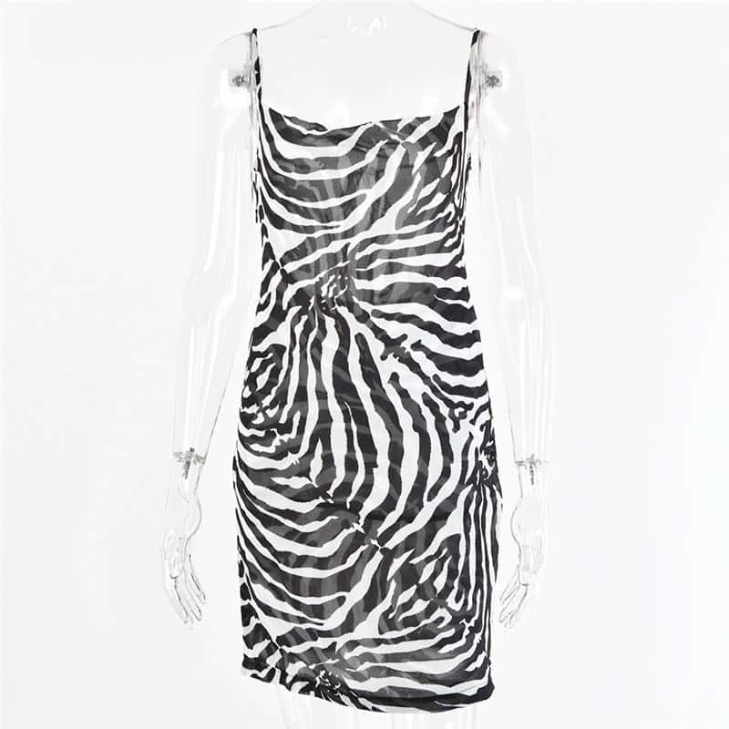 Zebra Print Dress with Spaghetti Straps