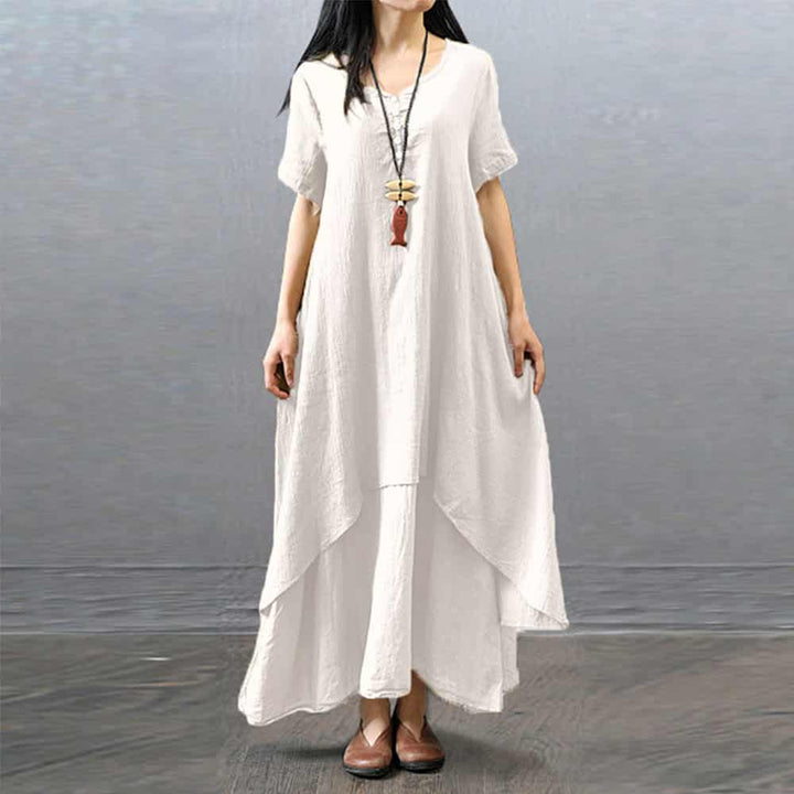 Women's Boho Linen Maxi Dress