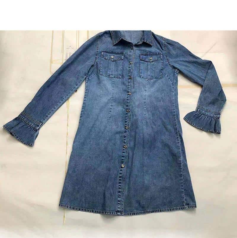 Women's Casual Style Denim Shirt Dress