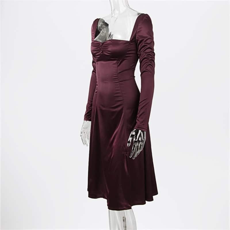 Vestido elegante feminino de cintura alta
