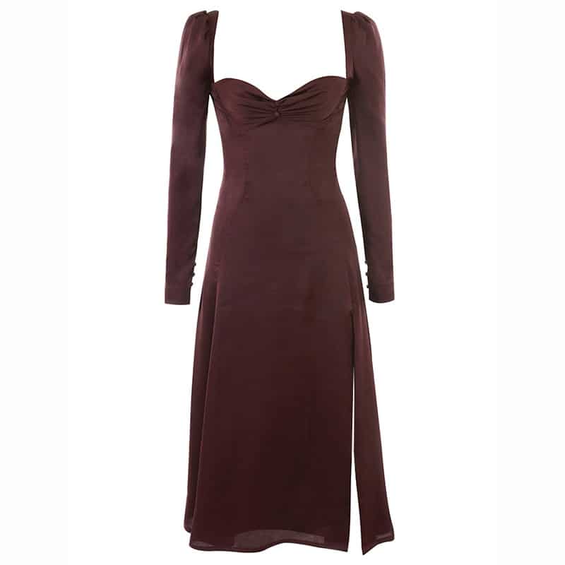 Vestido elegante feminino de cintura alta