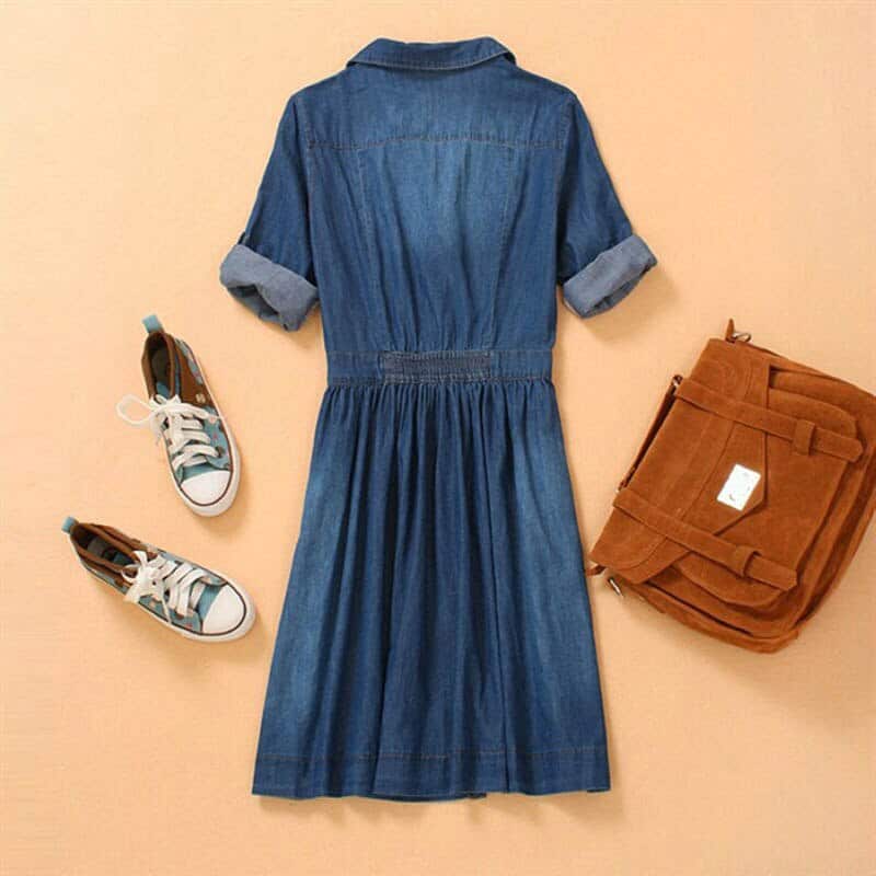 Damen-Jeanshemdkleid