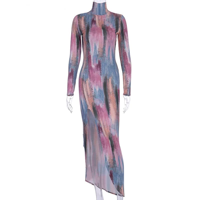 Figurbetontes, langärmeliges Midikleid für Damen