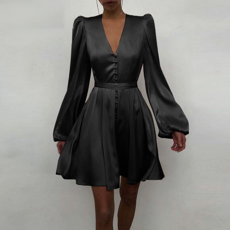 women's satin elegant dress, view 10 - MRSLM